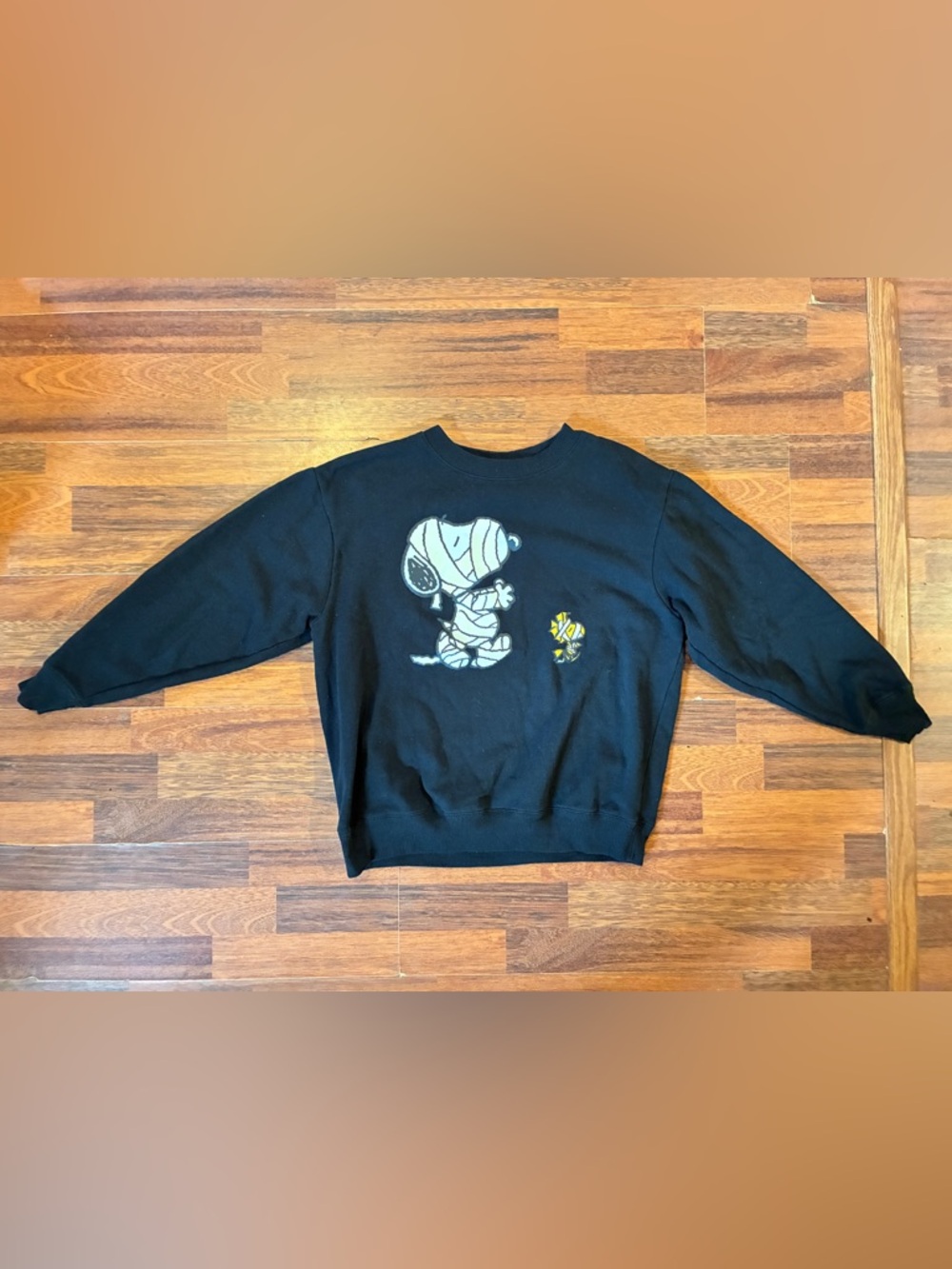 Peanuts Black Snoopy & Woodstock Crewneck Sweatshirt